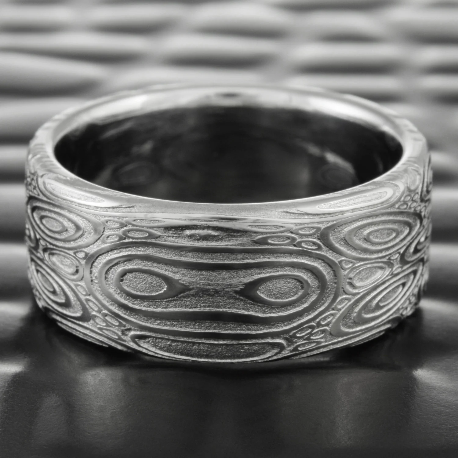 raindrops nature water inspired nature stainless damascus steel ring band womens alternative wedding engagement