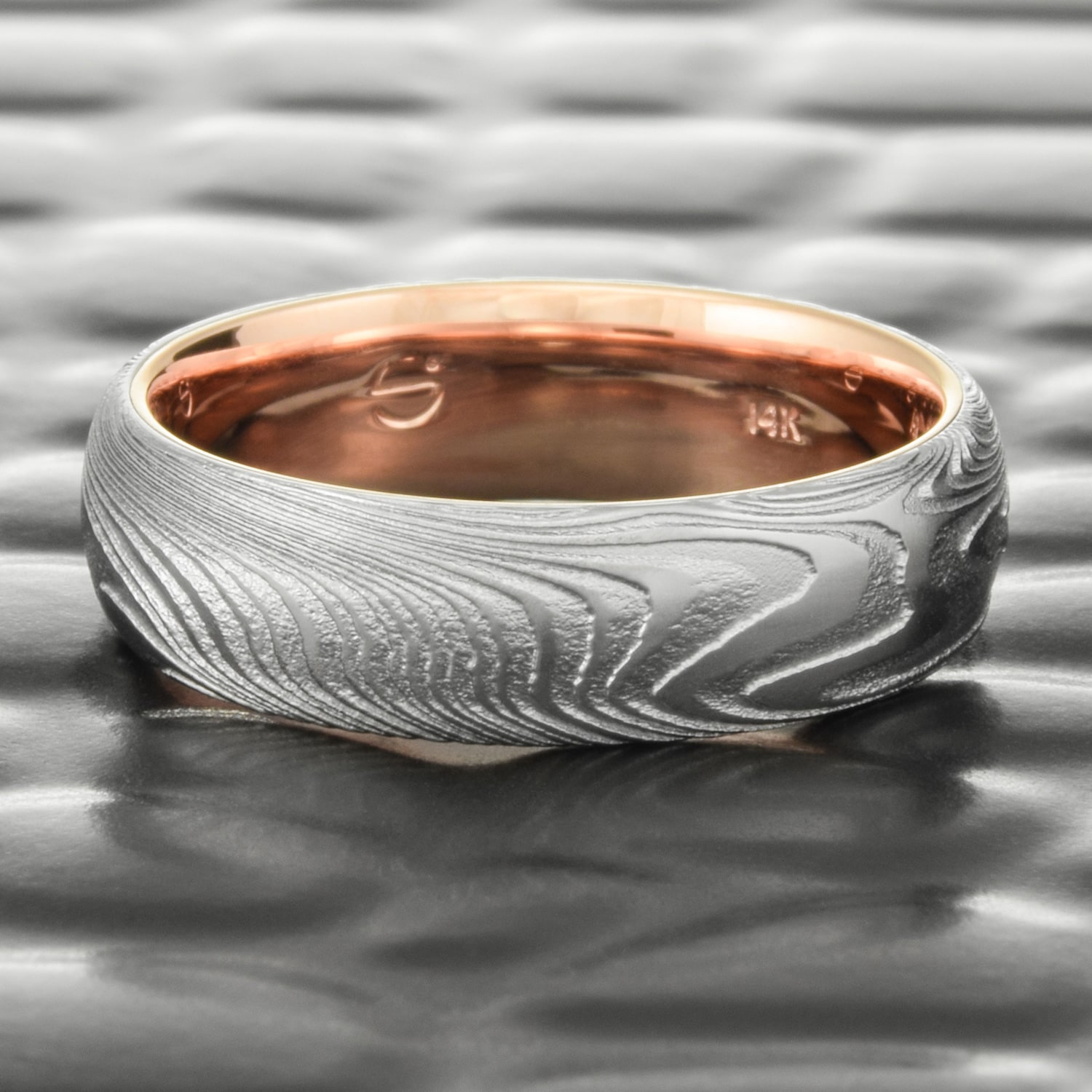 ZEELLO Ring for mens stainless steel black and rose gold plated ring for  daily wear, gift