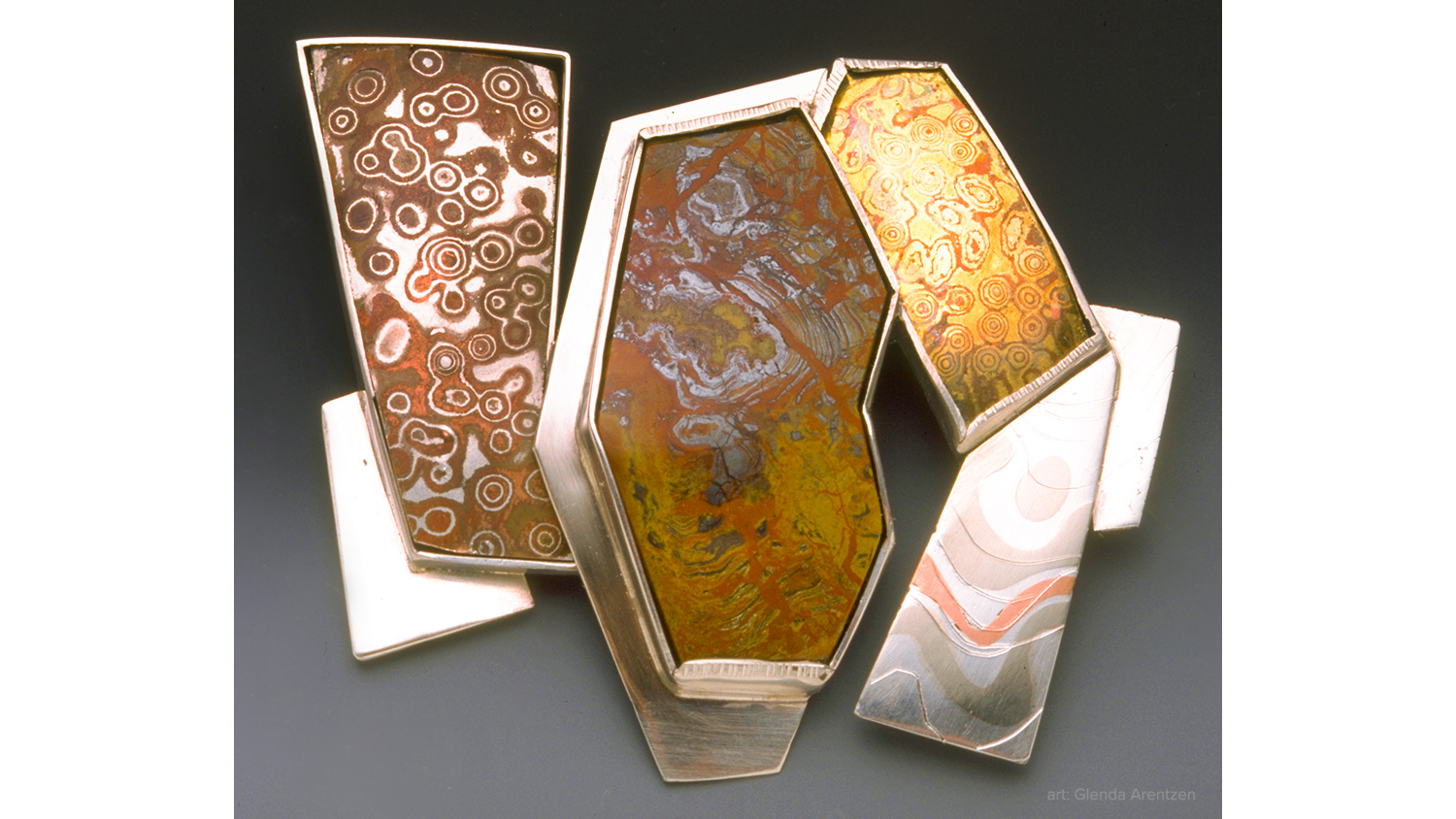 Mokume Pin/Pendant by Glenda Arentzen