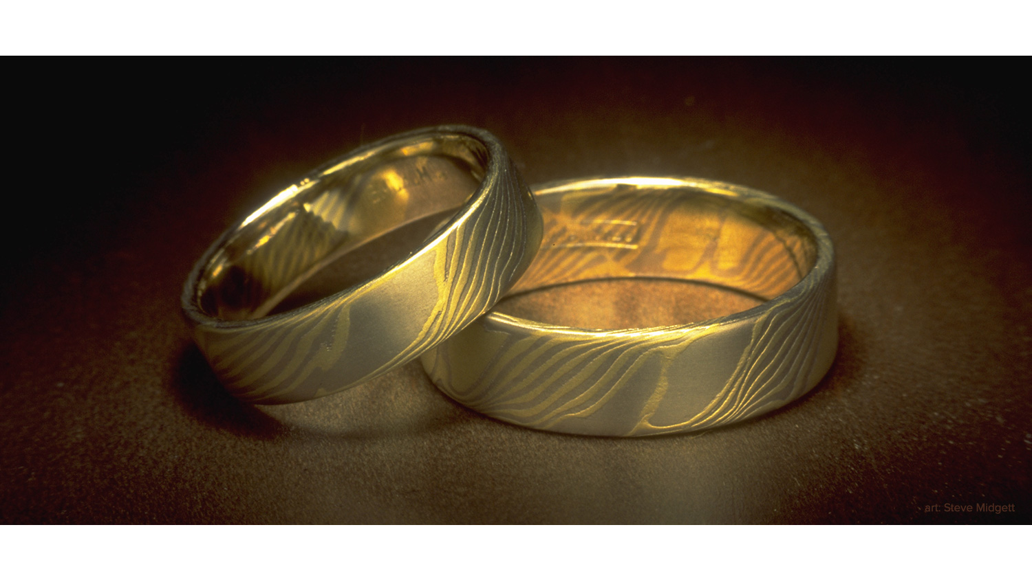 Woodgrain Wedding Bands by Steve Midgett