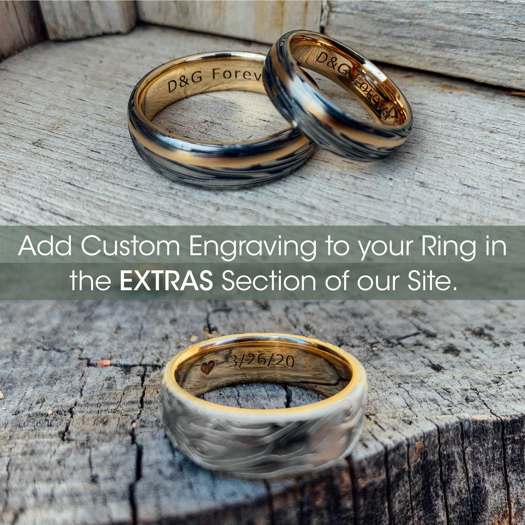 Couples Ring, Date Ring Set, Matching Couple Rings, His and Her Ring,