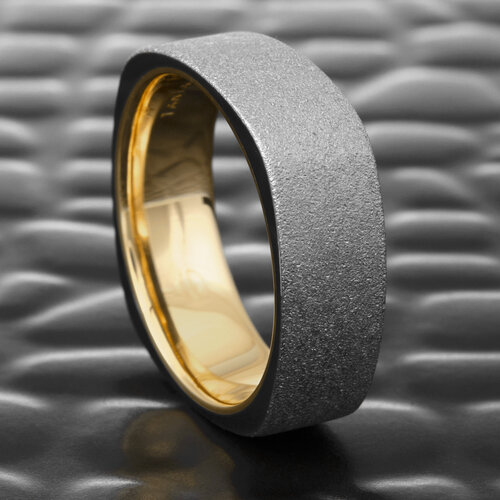 Domed 14K Yellow Gold Band with Diamond Texture Impressions | CRYSTALLINE —  Steven Jacob
