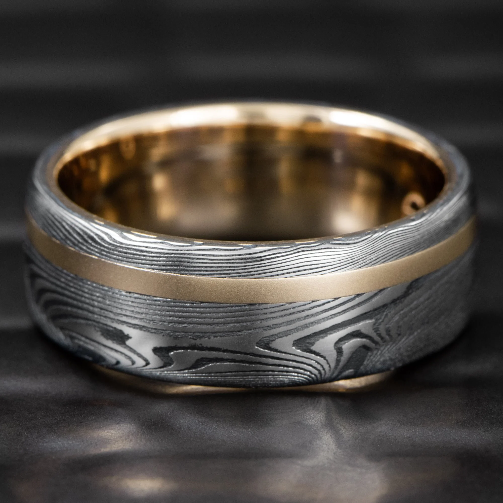 Damascus-Steel-Ring-14k-Yellow-Gold-Inaly-Liner-Side-View.jpg