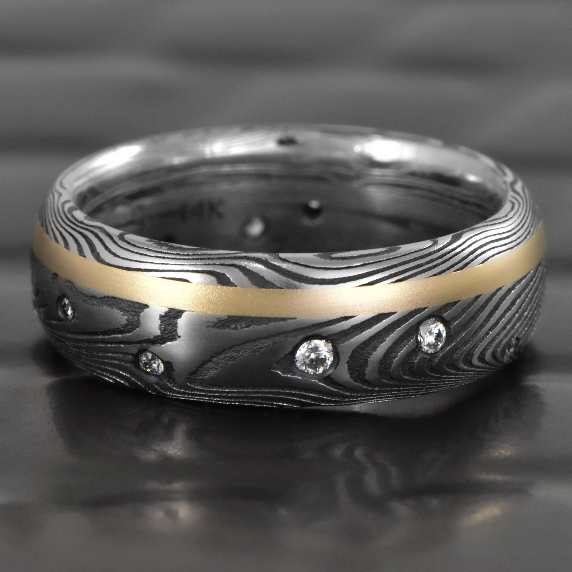 Domed-Damascus-Steel-Ring-Offset-Yellow-Gold-Inlay-Diamonds-Oxide.jpg