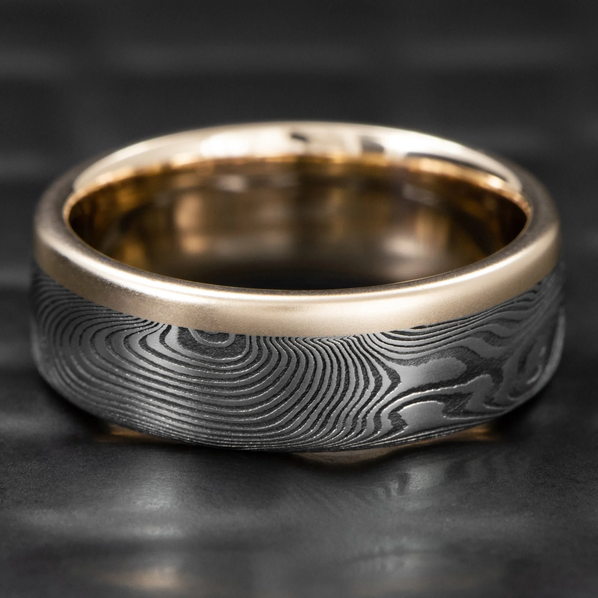 Flat-Damascus-Steel-Wedding-Band-14K-Gold-Rail-Oxide.jpg