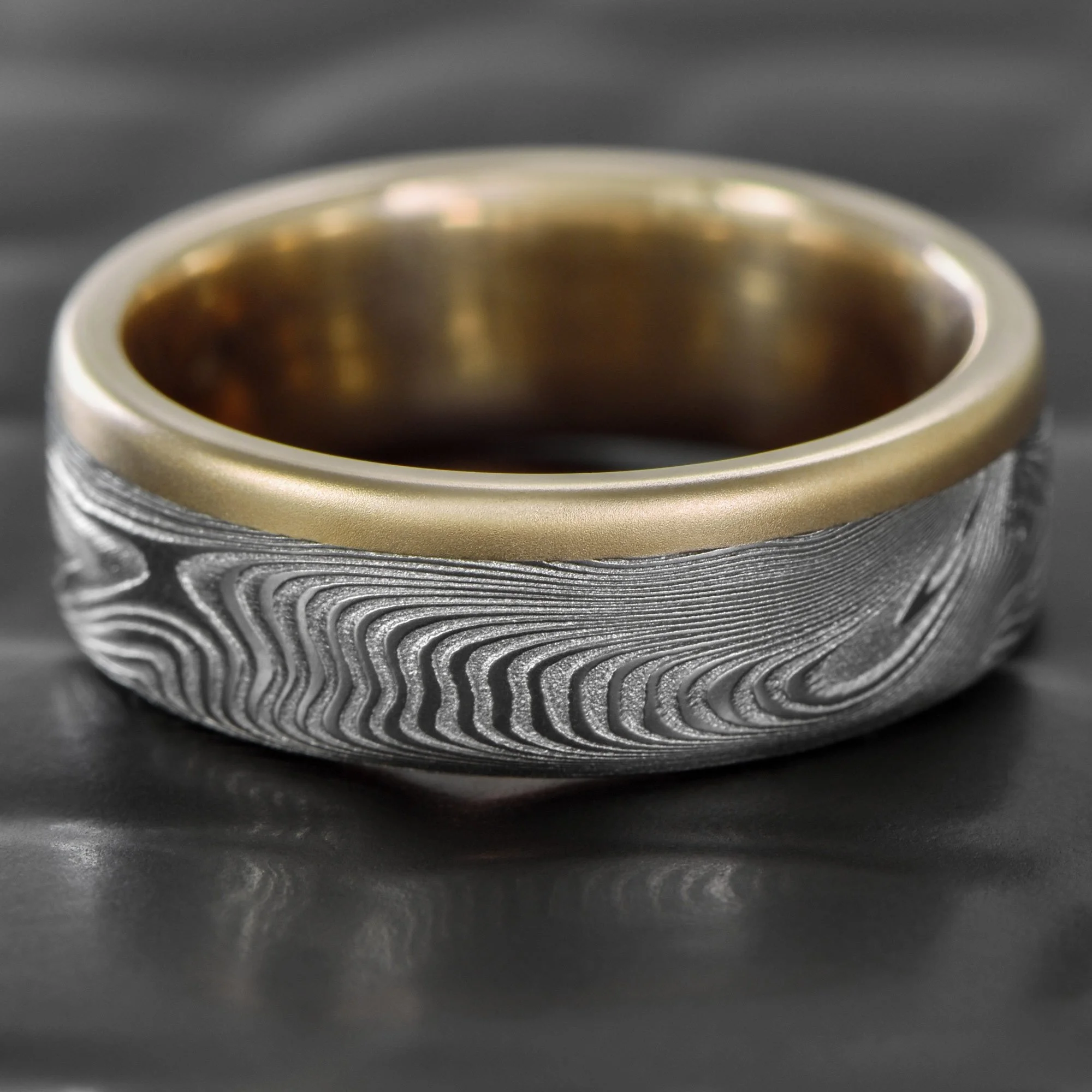Flat-Damascus-Steel-Ring-Yellow-Gold-Rail-Old-Growth.jpg