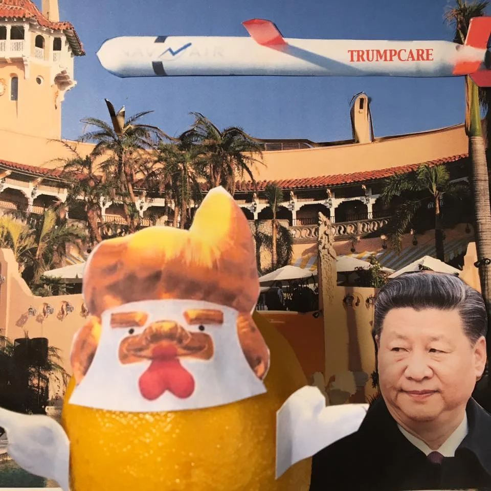 4.12.17 The Lemon Verbatim in Full Chicken-Don Regalia Recalls Explaining His Attack on Syria to PRC President Xi, Over Dinner at His Private Country Club... “I said, Mr. President, let me explain something to you — this was during dessert, we’ve just fired 59 missiles, all of which hit, by the way, unbelievable, from, you know, hundreds of miles away, all of which hit, amazing. Brilliant. It’s so incredible. It’s brilliant. It’s genius...He was eating his cake and he was silent.” #TaxMarch