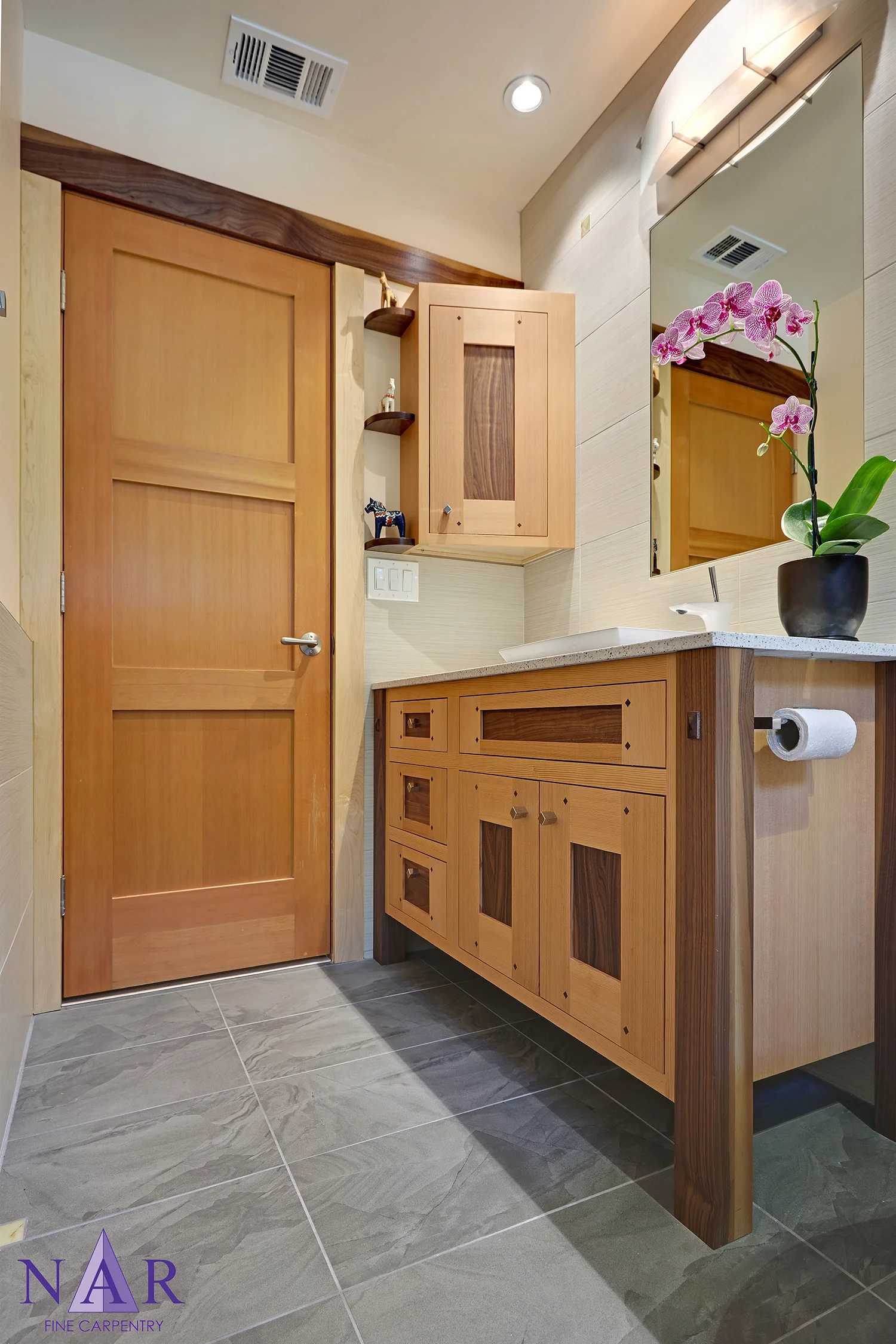 Carmichael Zen Bath. Nar Fine Carpentry. Sacramento. El Dorado Hills
