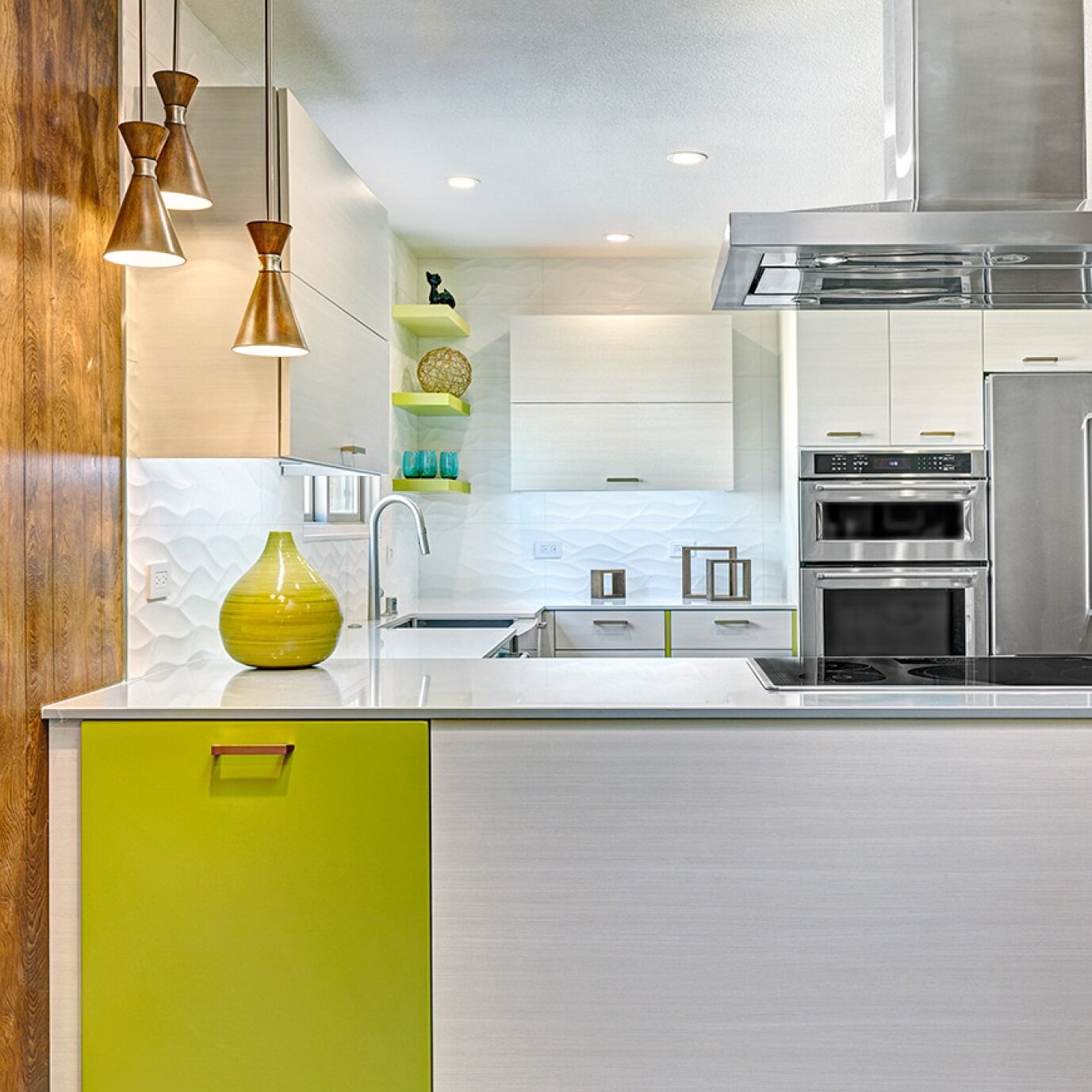 mid-century chartreuse charmer kitchen