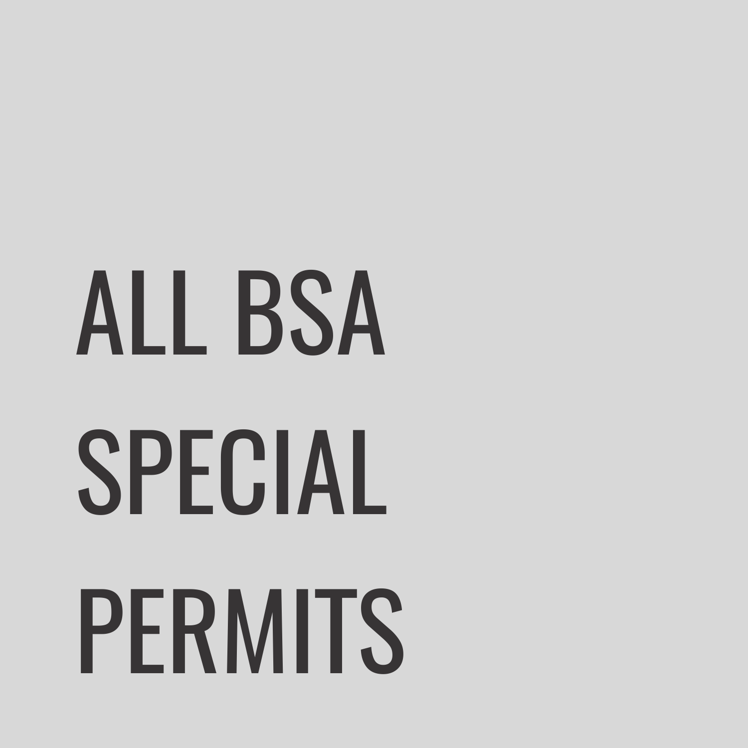 All BSA Special Permits