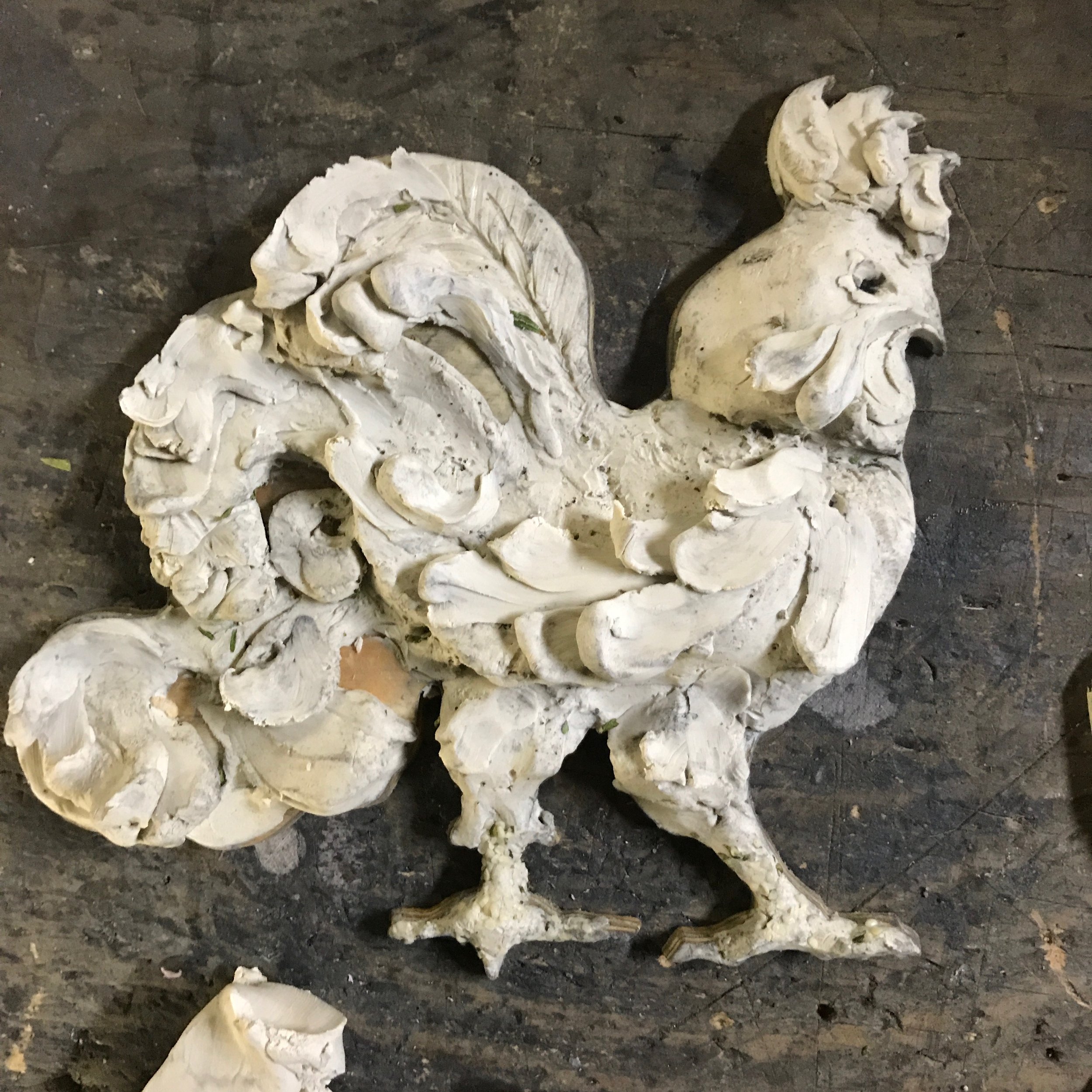Rooster Clay on table.JPG