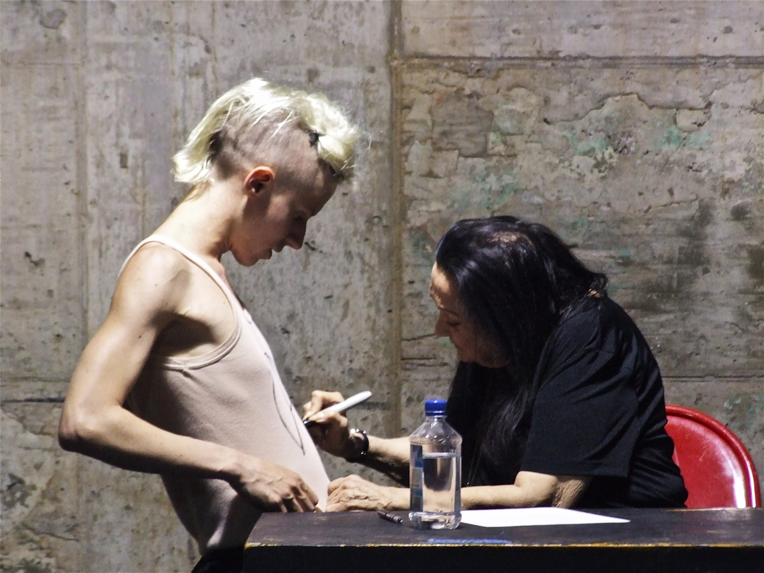 The Living Theatre’s Judith Malina and Motus’ Silvia Calderoni create an encounter between two Antigones – spanning generations and experiences – united in the belief that theater can incite political transformation. Photo Credit: END & DNA