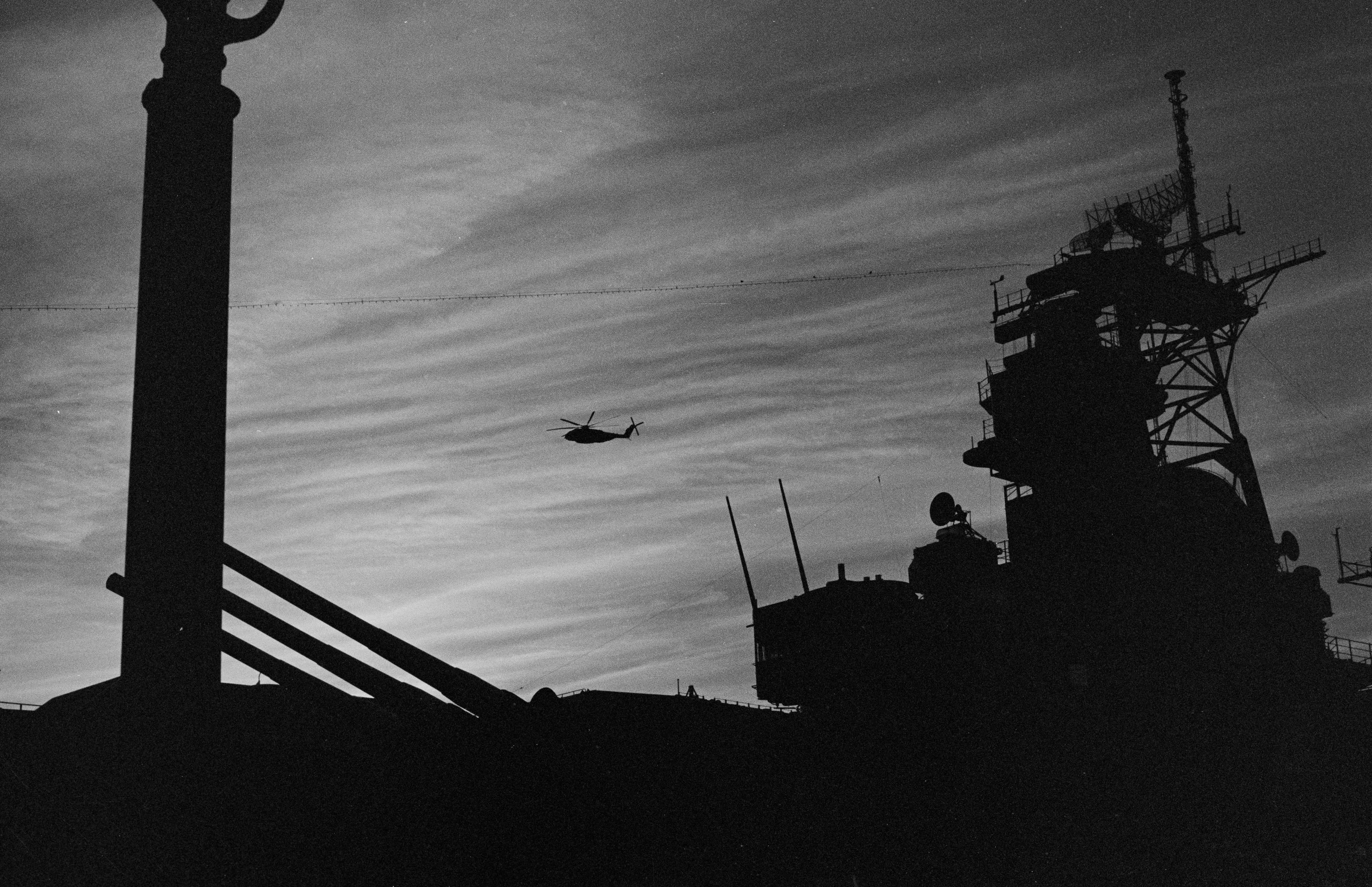 USS Wisconsin at Sunset