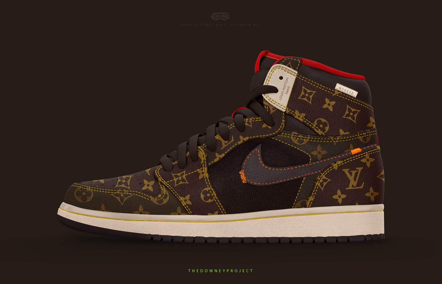 Louis Vuitton x Nike Red/White Monogram Canvas and Leather Air