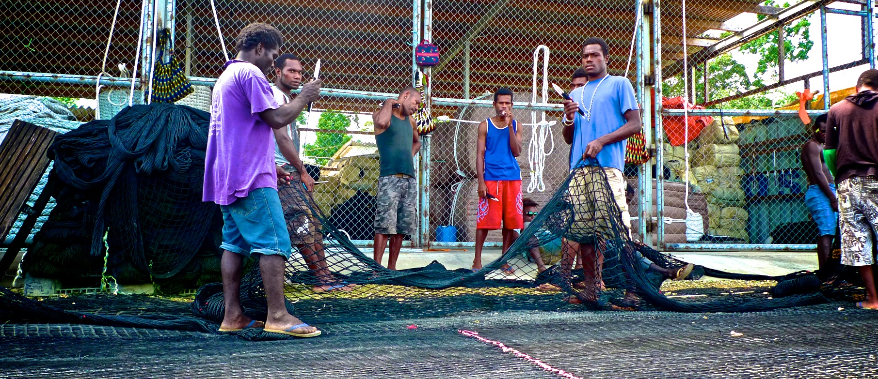 Net mending and building employs plenty of local youth
