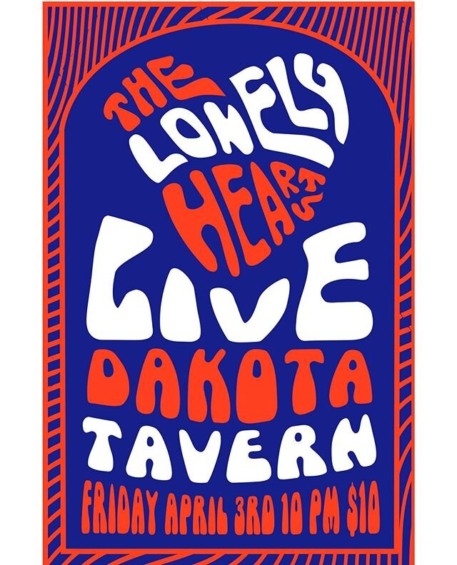 WE&rsquo;RE BACK! Its another PARTY at @thedakotatavern on FRIDAY APRIL 3. Get your ADVANCE tickets!! Deets to come :)
.
Rad poster by @christianmclaren .

#lonelyhearts
#thelonelyhearts 
#rocknroll 
#dakotatavern 
#ossington 
#livemusic 
#toronto 
#