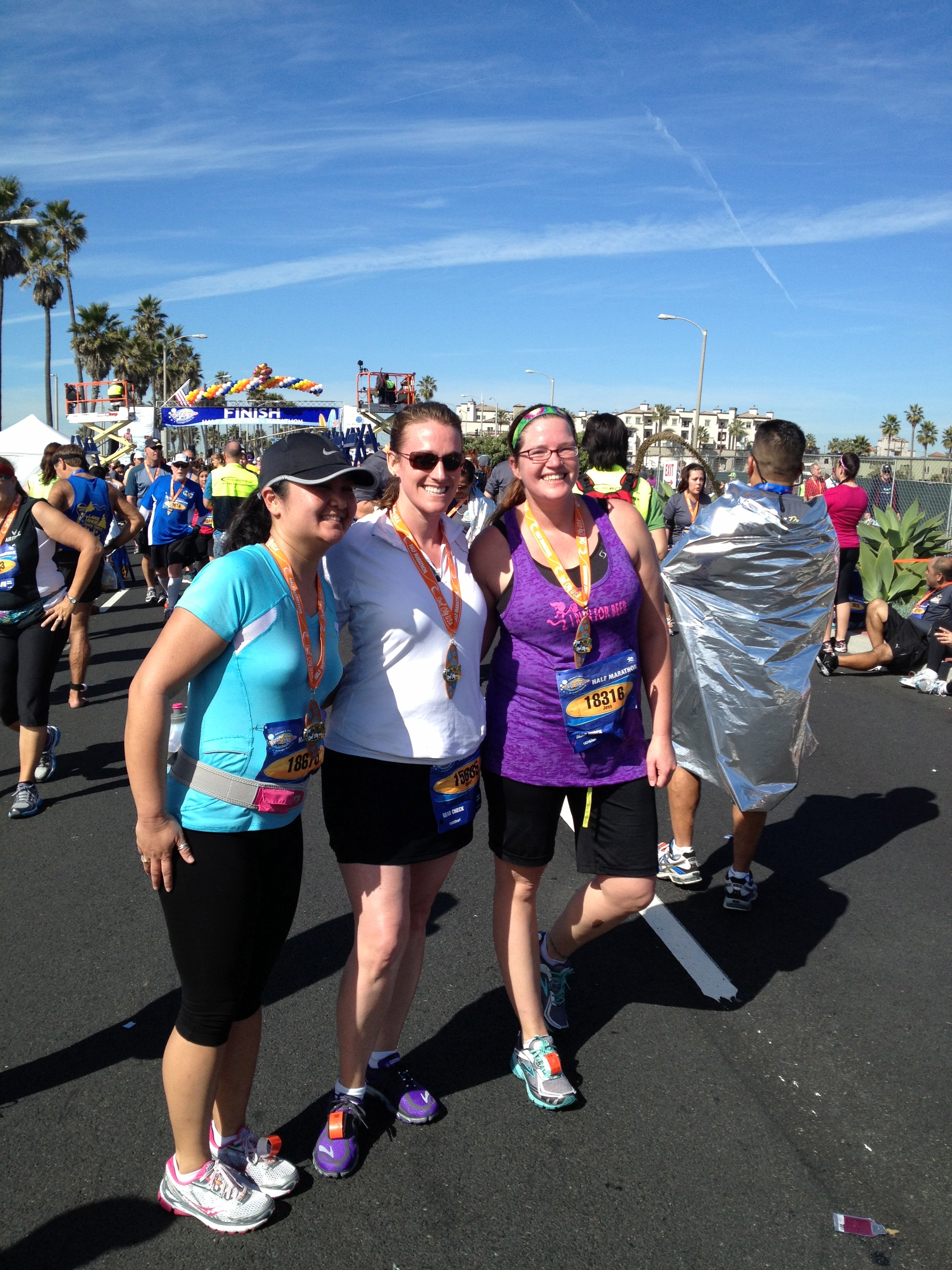 Finish line- Surf City Marathon/Half Marathon 2013