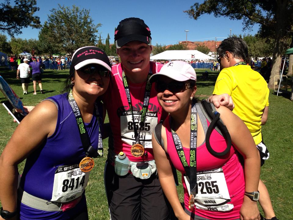 Renee, Laura and Ibana after finishing The St George Marathon 2013