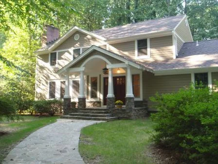Enlarged entry and new front porch