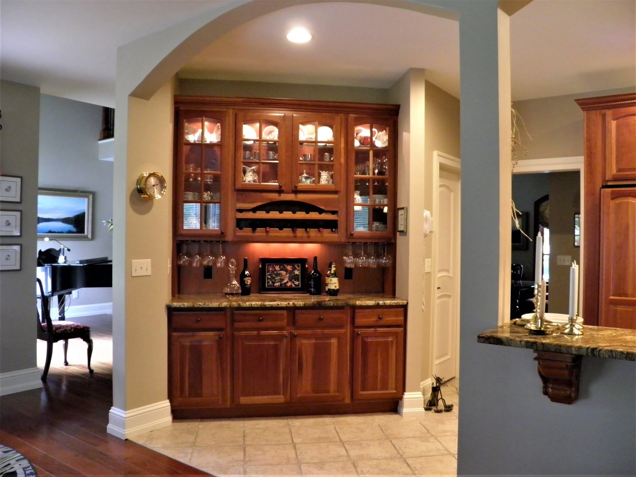 Bar with walk in pantry behind.