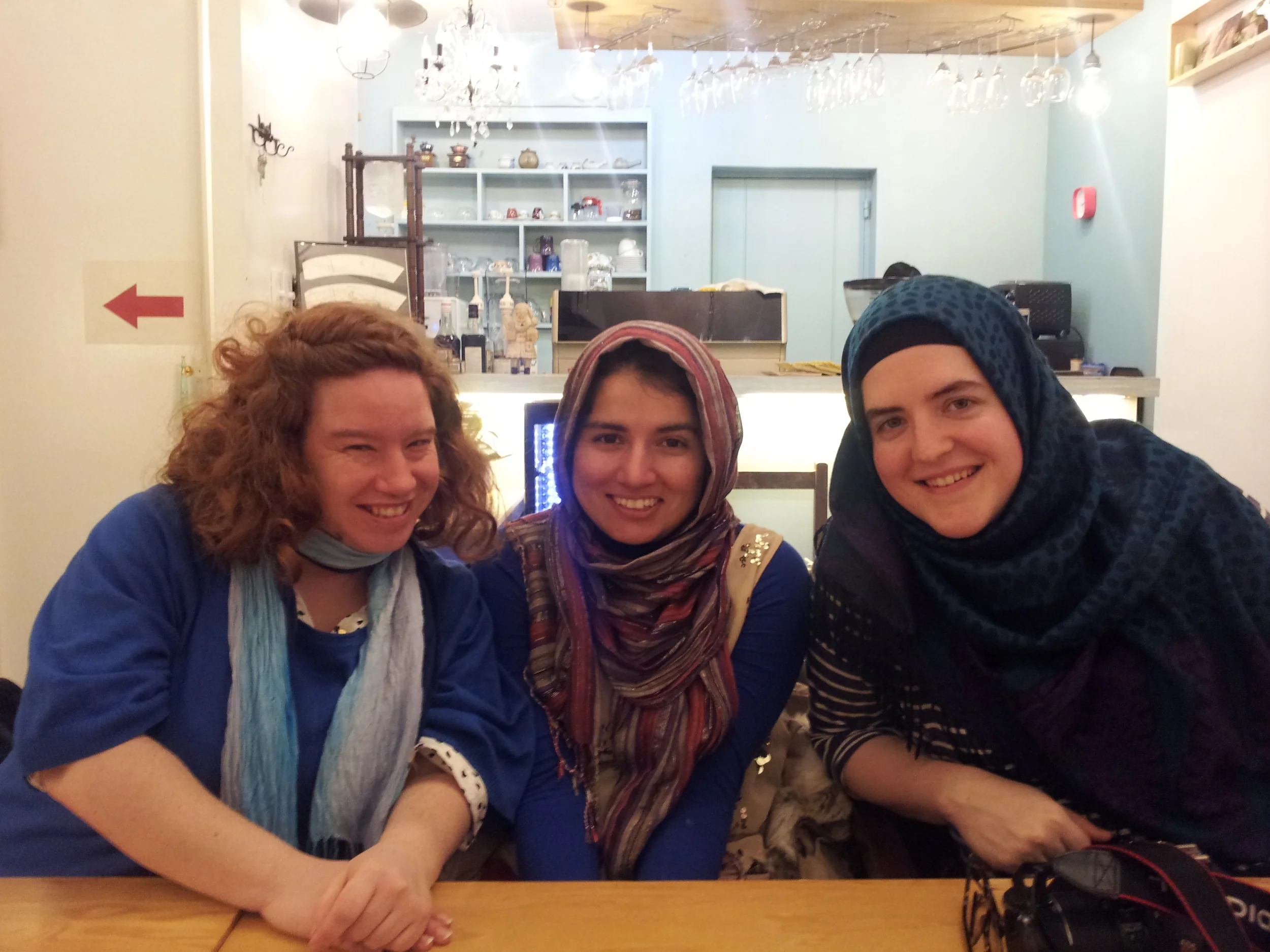 At a cafe with M and A
