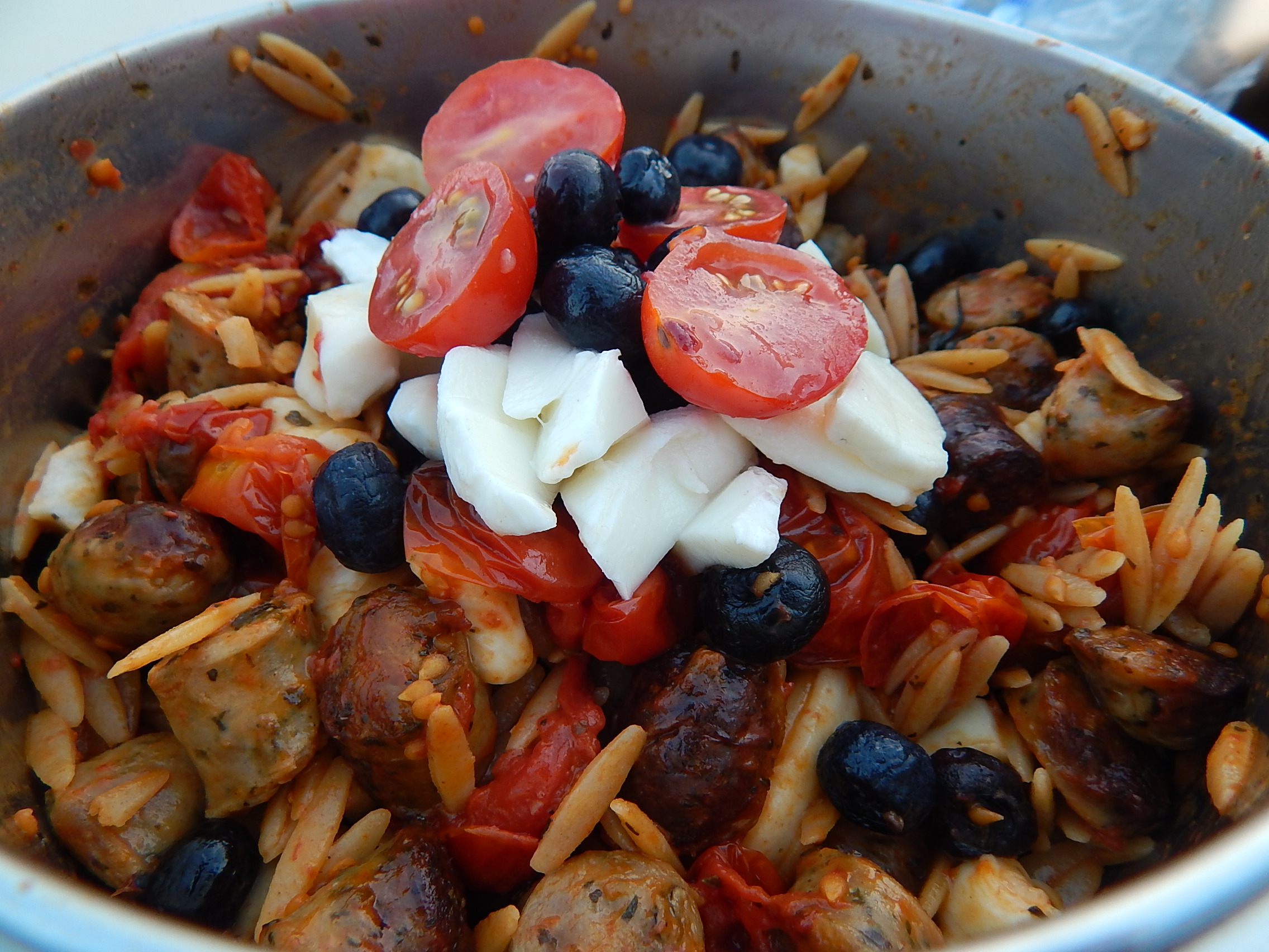 Red, white and blue warm salad. My contribution for the Fourth of July. The recipe will be on my blog eventually!