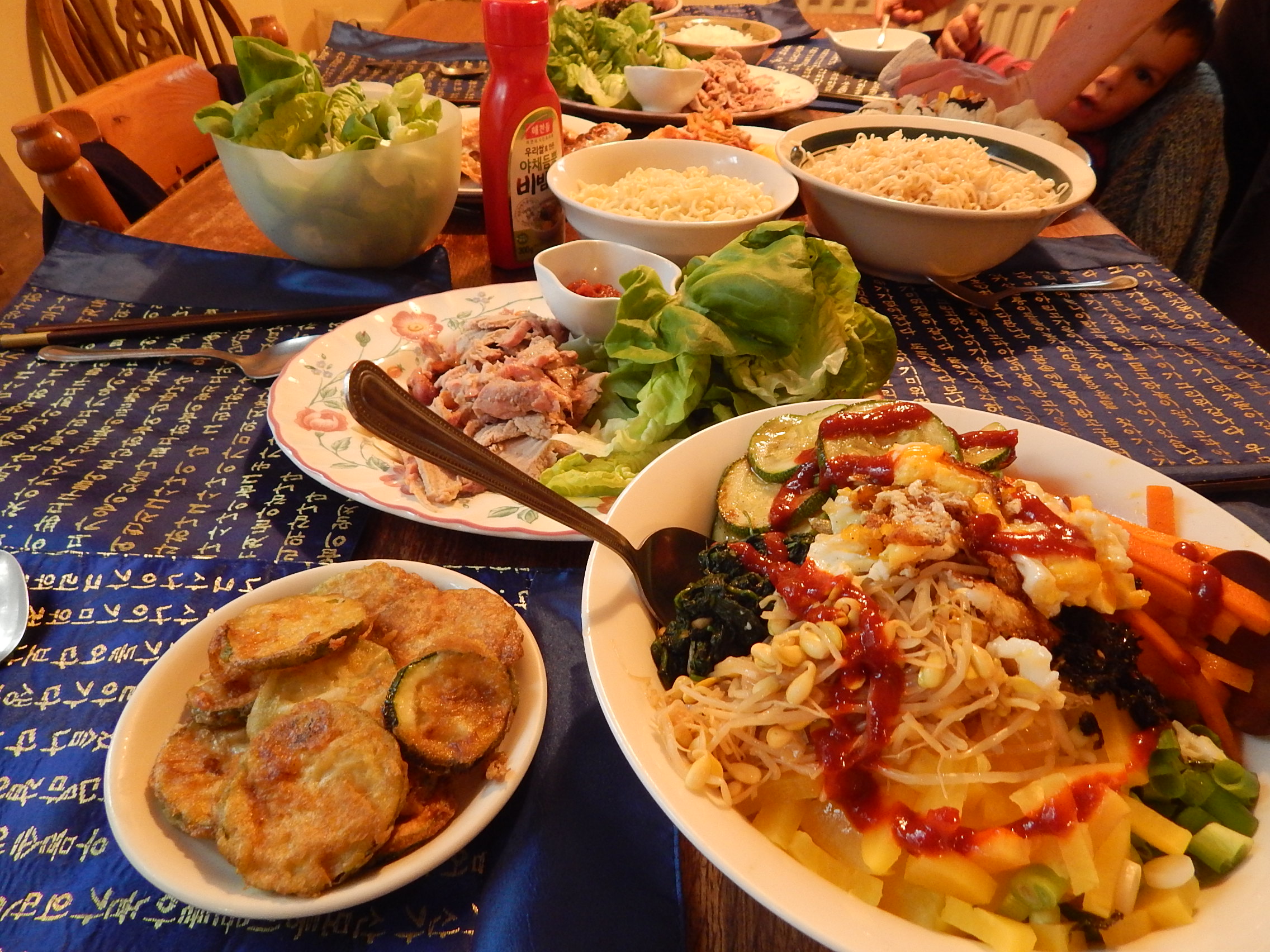 The spread for Korean night!
