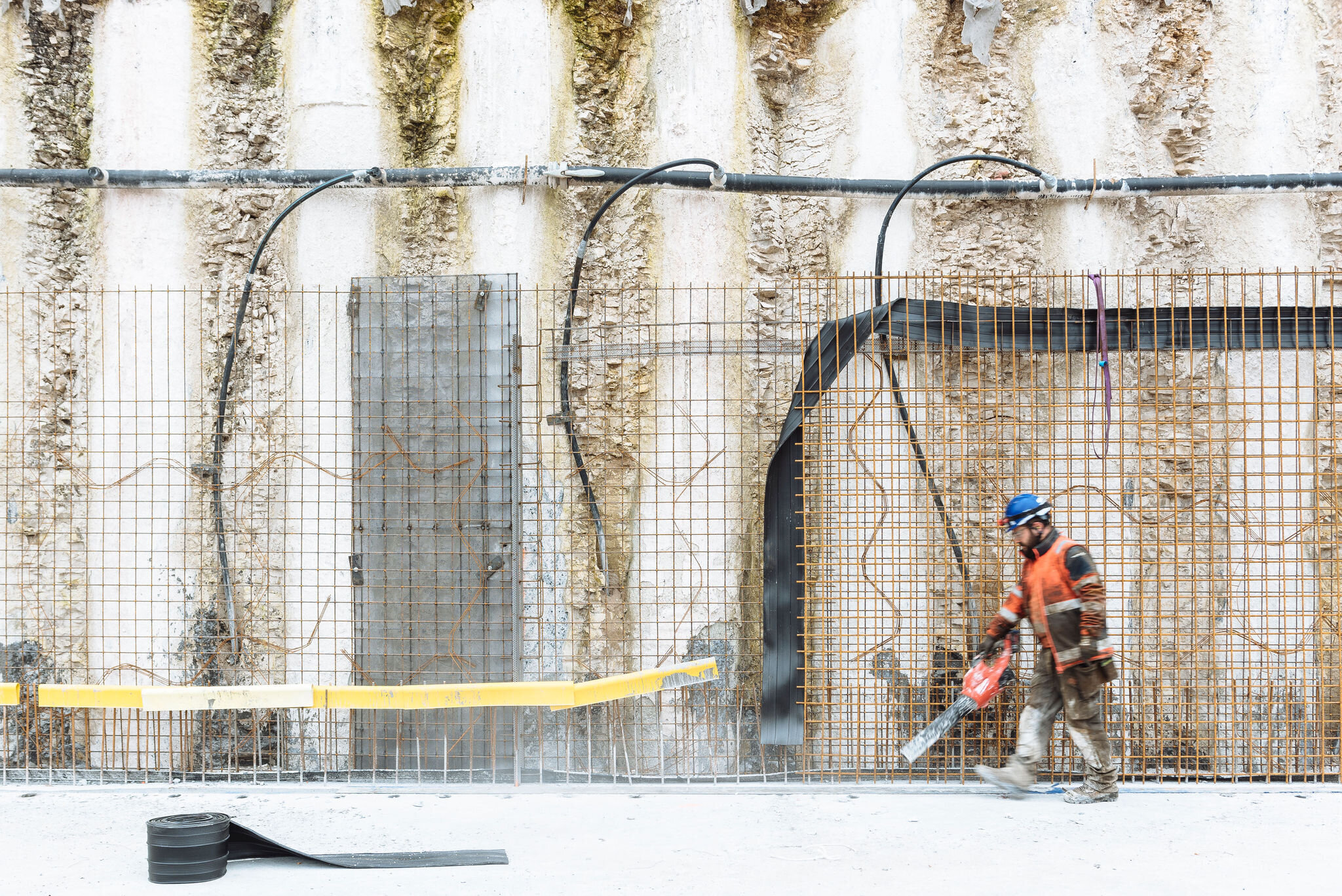 Photographie de chantier, construction de l'immeuble de bureaux MOBIVIA à Villeneuve d'Ascq dans les Hauts de France