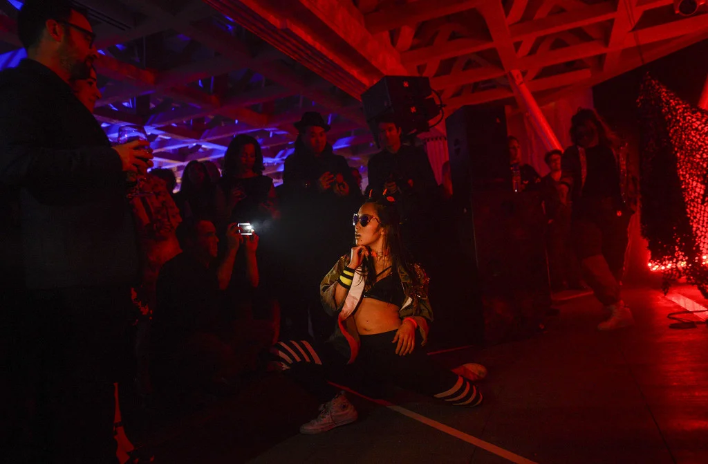 In performance with Grimes at the Aspen Art Museum Photo: Riccardo Savi