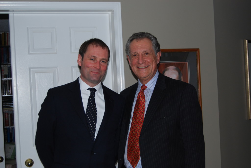 Inaugural speaker Allen Packwood and Ron Cohen.