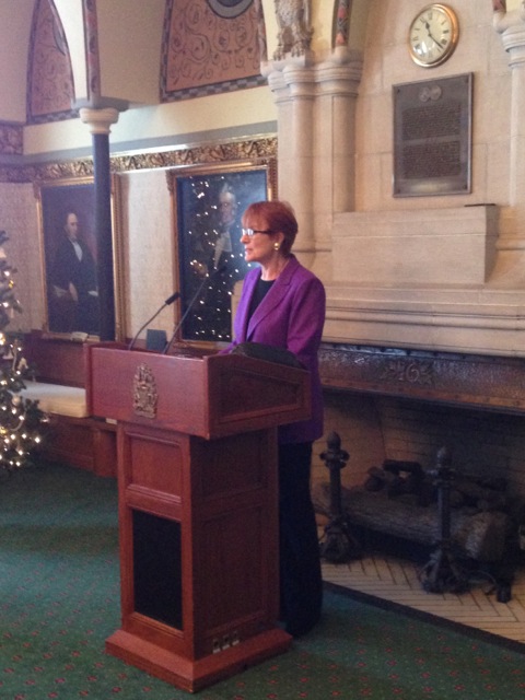 Celia Sandys speaking at the Speaker's Reception