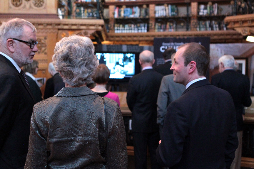 CSAPD member John Plumpton, Churchill Archives Centre Director Allen Packwood, et al.