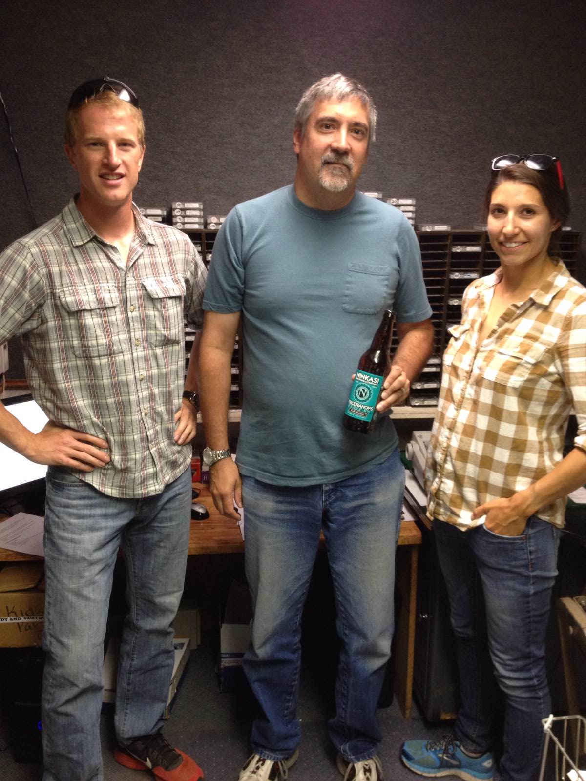 Our first radio interview! We enjoyed giving a Ninkasi beer as a thank you afterwards. 