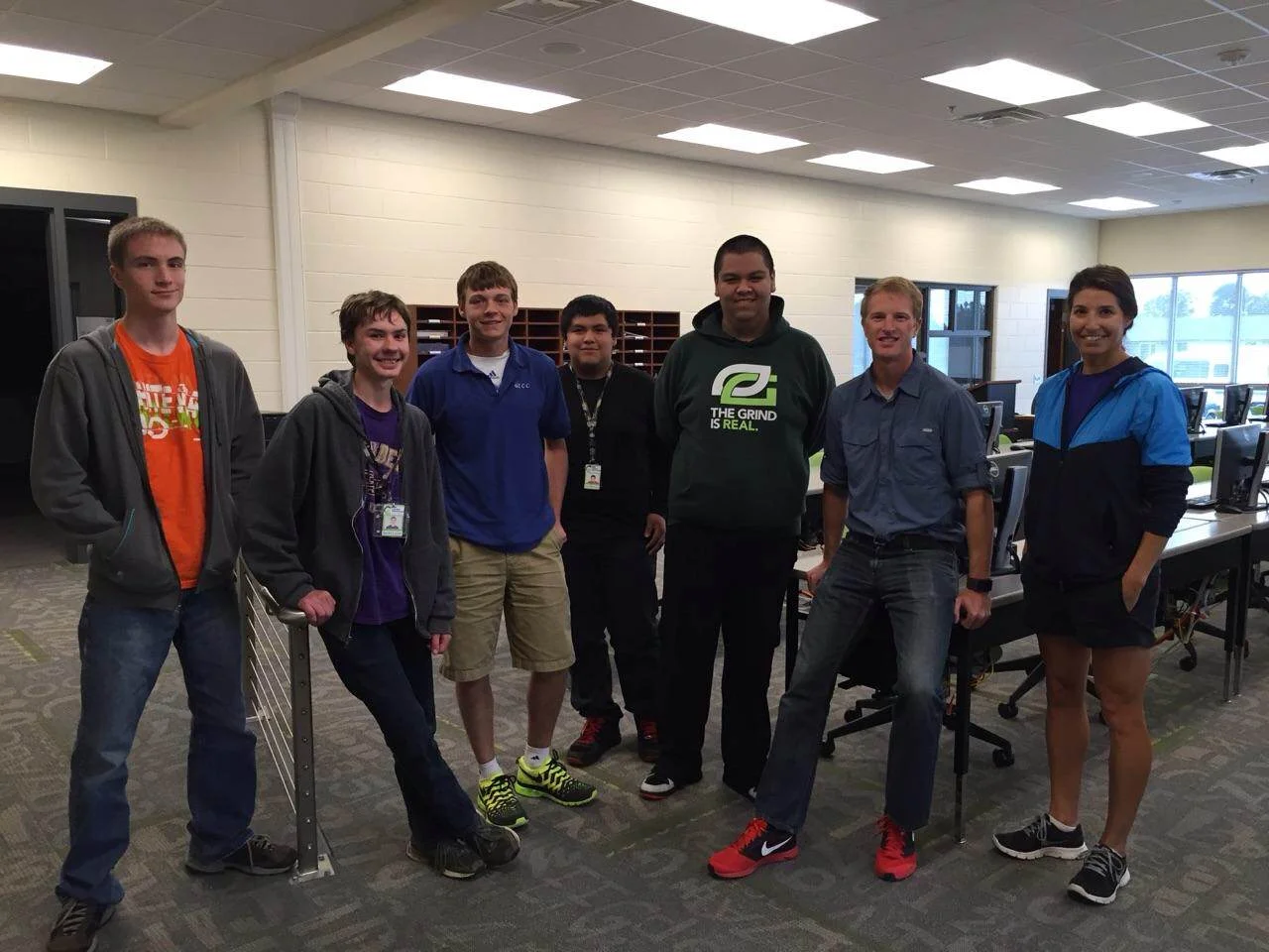With a class of IT track students at Career Pathways Institute.