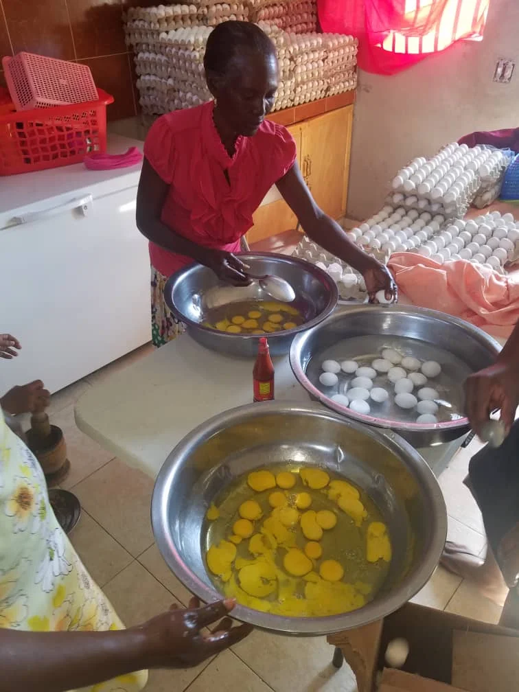 Preparing the eggs