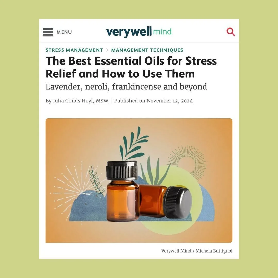 honored to have provided health and wellness coaching wisdom for this ever so timely @verywellmind article on essential oils and stress relief written by @juliachildsheyl 🤍 check out the entire piece on verywellmind.com 

#healthcoaching #wellnessco