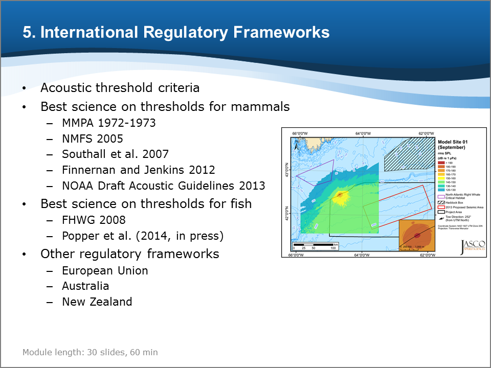 Bioacoustics Training Course: International Regulatory Frameworks