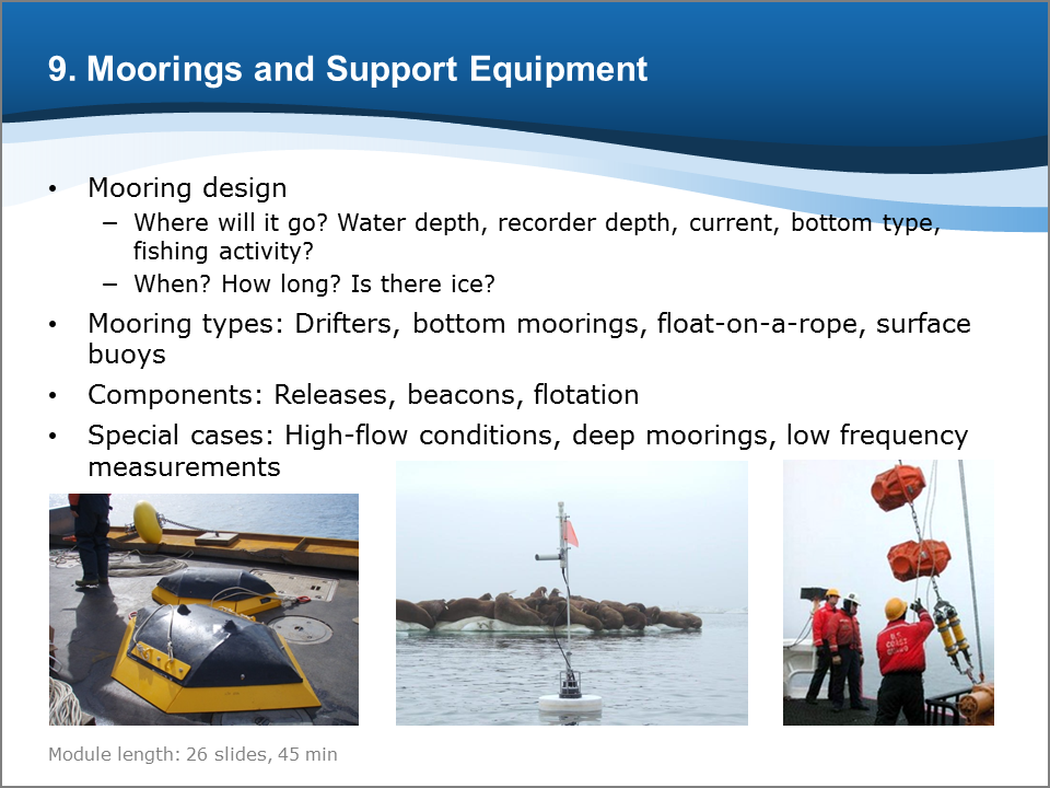 Bioacoustics Training Course: Moorings and Support Equipment