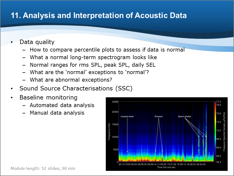 Bioacoustics Training Course: Analysis and Interpretation of Acoustic Data