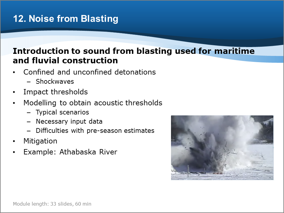 Bioacoustics Training Course: Noise from Blasting