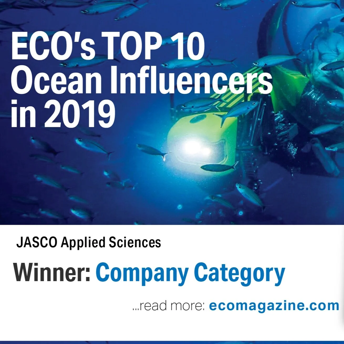 JASCO among ECO's Top 10 Ocean Influencers
