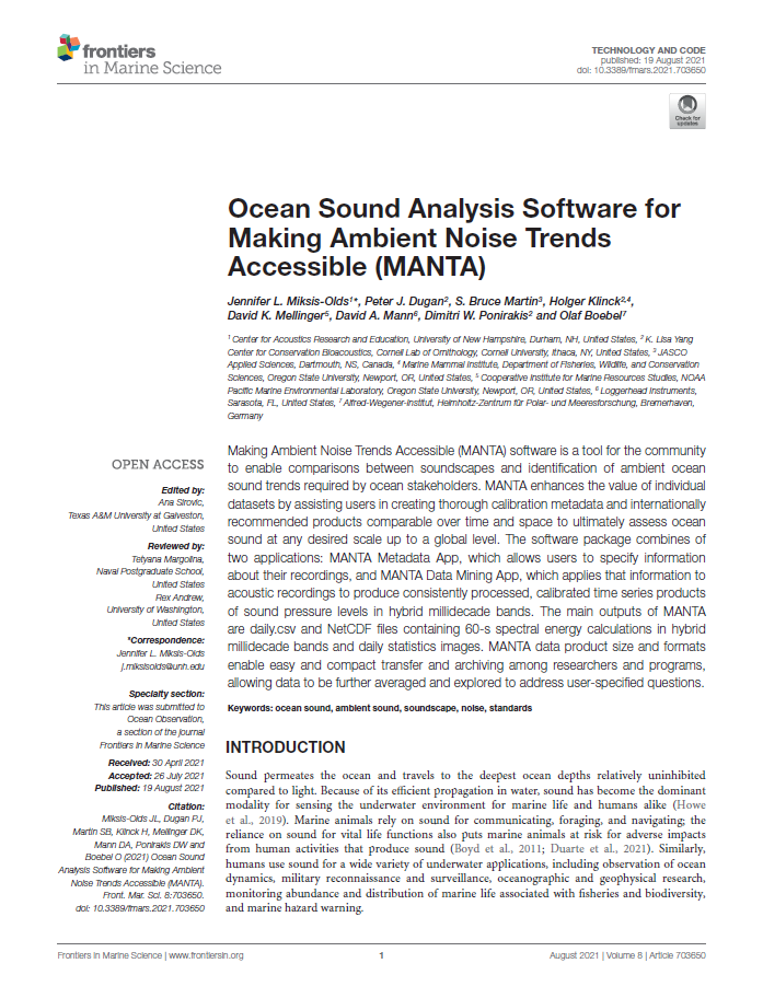 Ocean Sound Analysis Software Making Ambient Noise Trends Accessible (MANTA) (PDF)