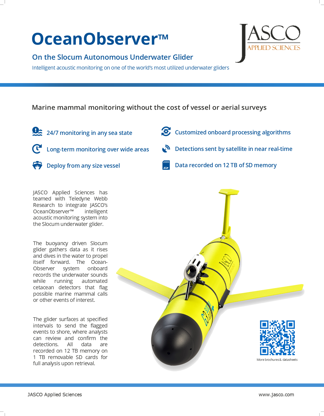 OceanObserver on the Slocum Glider Brochure