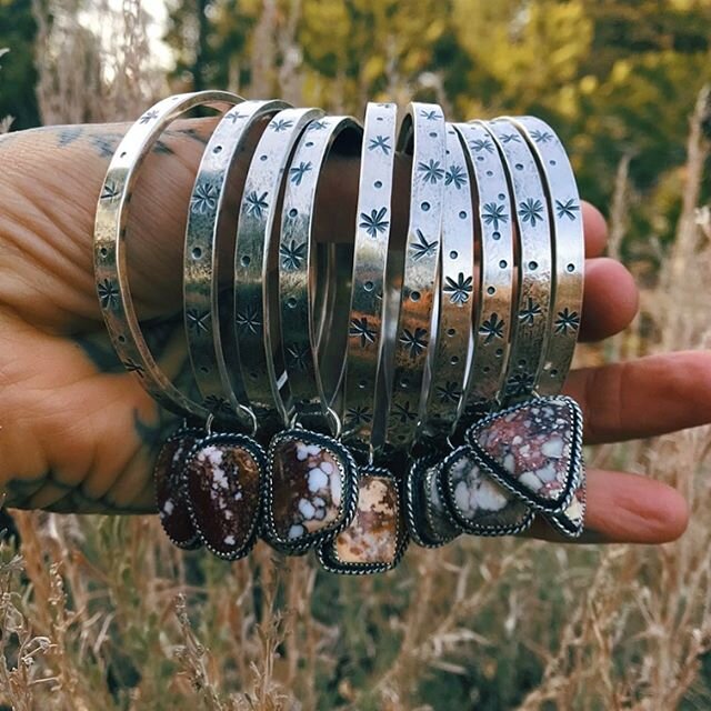 Welp, a late night shop update indeed! A little Starry Nights collection is now live on the website at this late hour. I finished these this week. A small collection of hoops and rings with Wild Horse Magnesite that I&rsquo;m calling Starry Nights. W