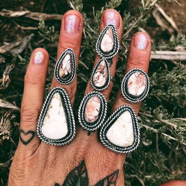 A limited collection of Wild Horse Magnesite rings now available on the website ❤️❤️❤️ #cobracultjewelry