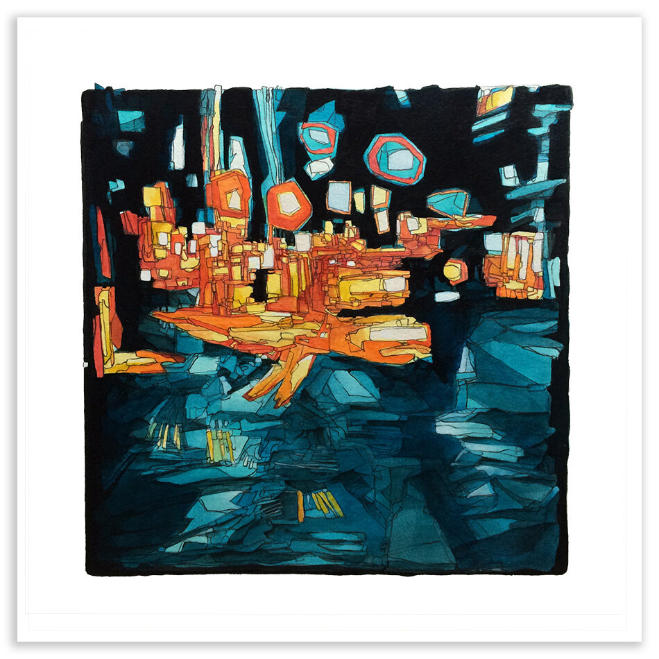 "canyons"  ORIGINAL acrylic on paper