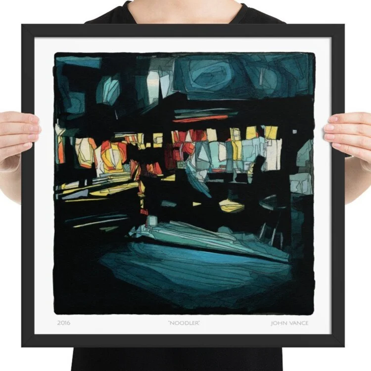 "NOODLER" framed poster