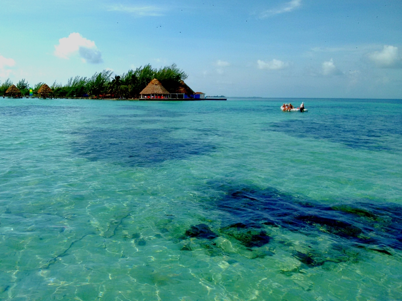 View from the yoga platform at Thatch Caye