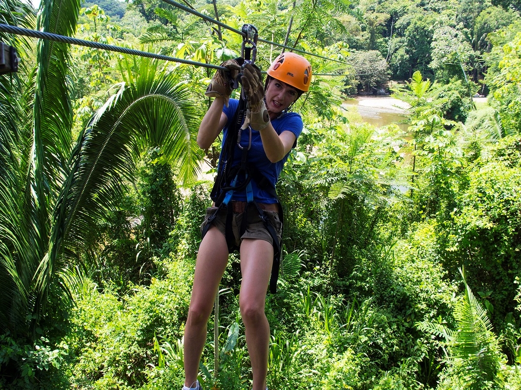 Soaring through the trees on a Zip-line canopy tour