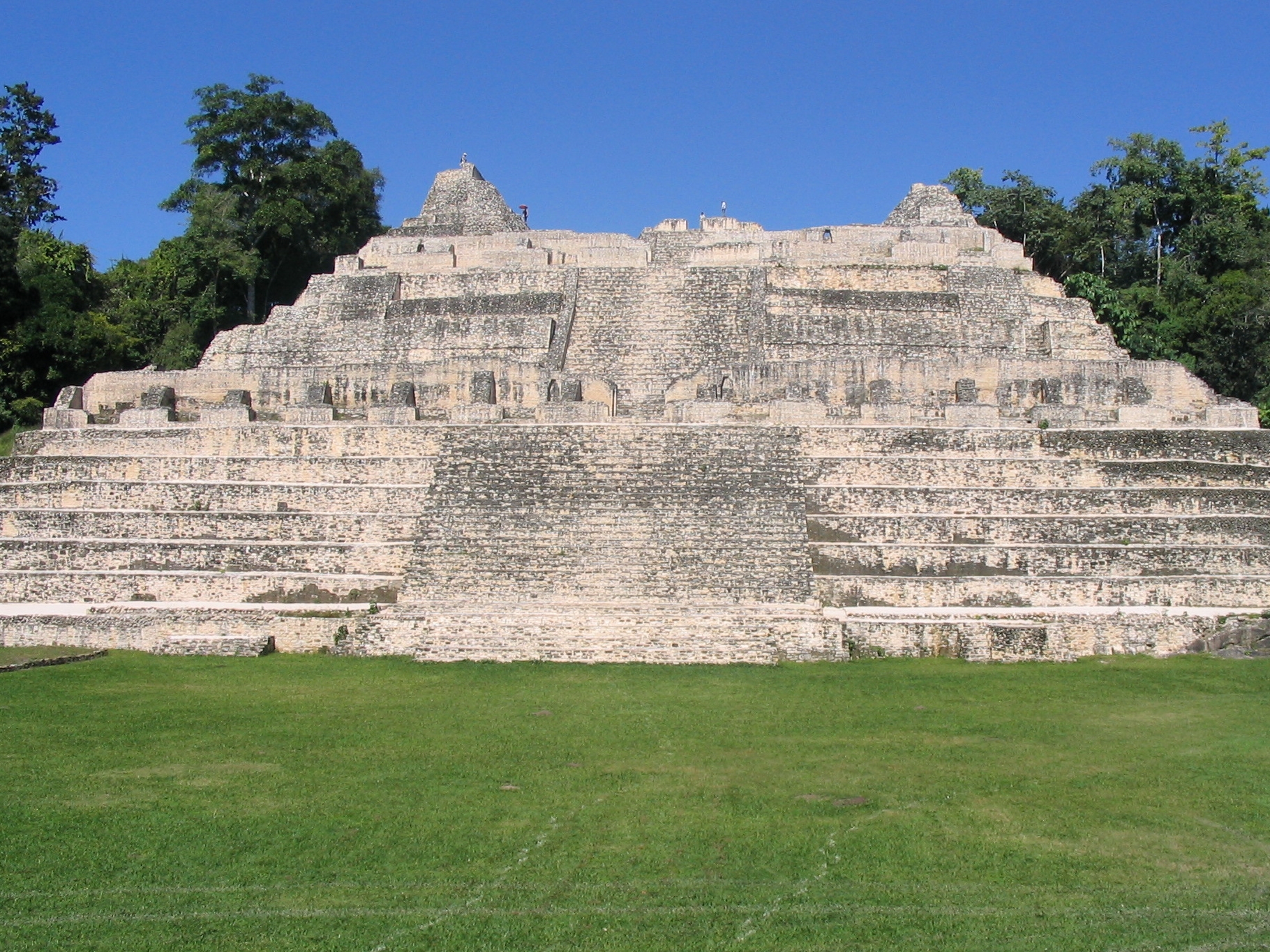 The Ka'ana Temple at the Caracol Maya site towers above the forest